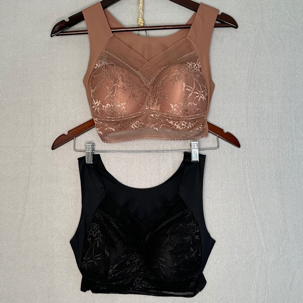 Lot of 2/Lace Bralette Tank Top Wireless Sleep Bra Comfort Lounge Bra Top - Picture 16 of 16